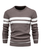 Patchwork Knit Sweater for Men, Long Sleeve – Casual Wear, Everyday Style