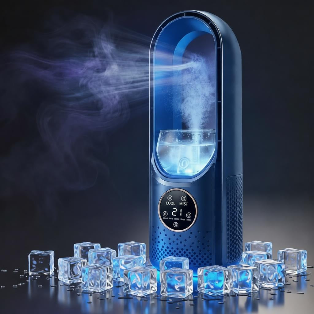 Portable 3-in-1 Air Cooler with Humidifier and Silent Motor – Office, Night