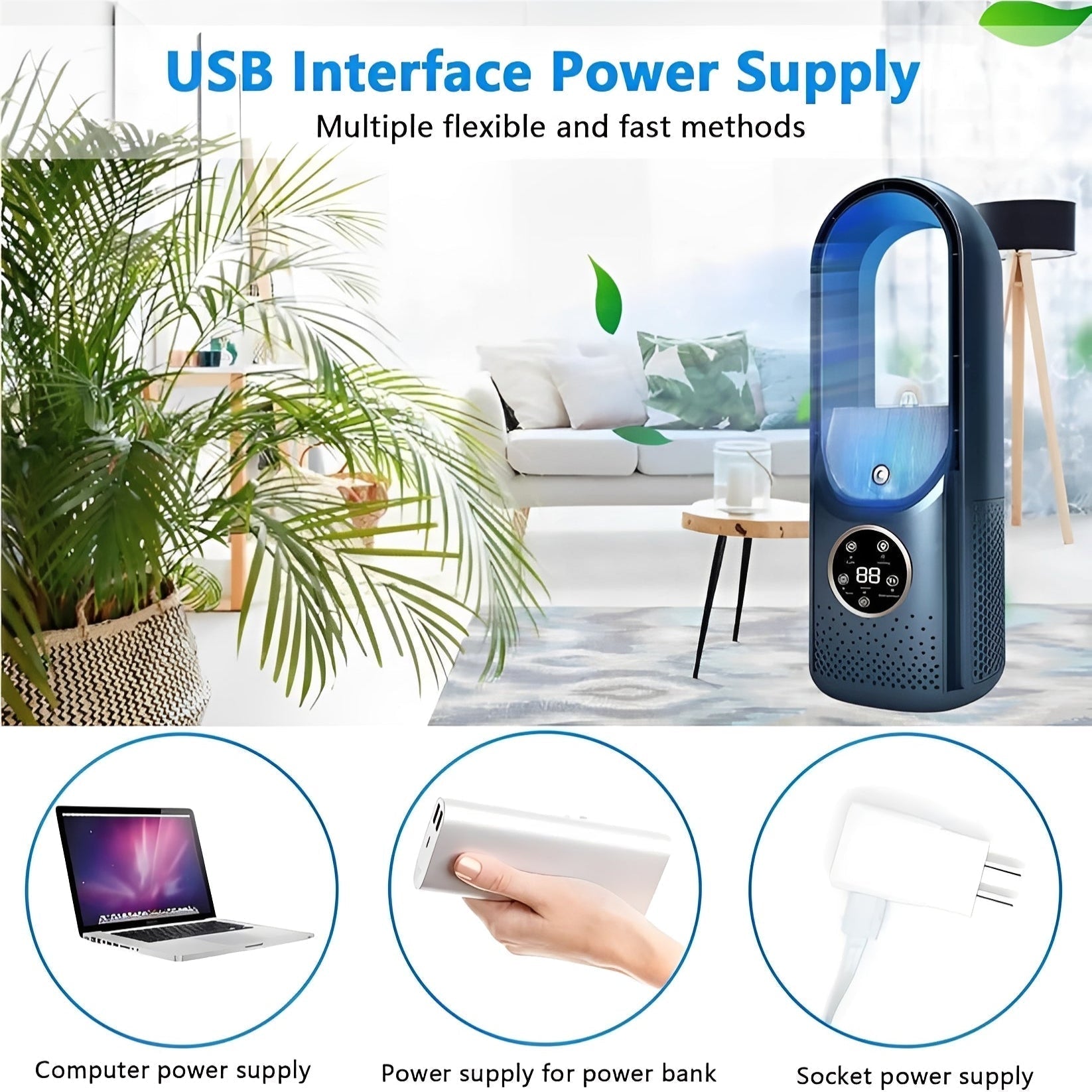Portable 3-in-1 Air Cooler with Humidifier and Silent Motor – Office, Night