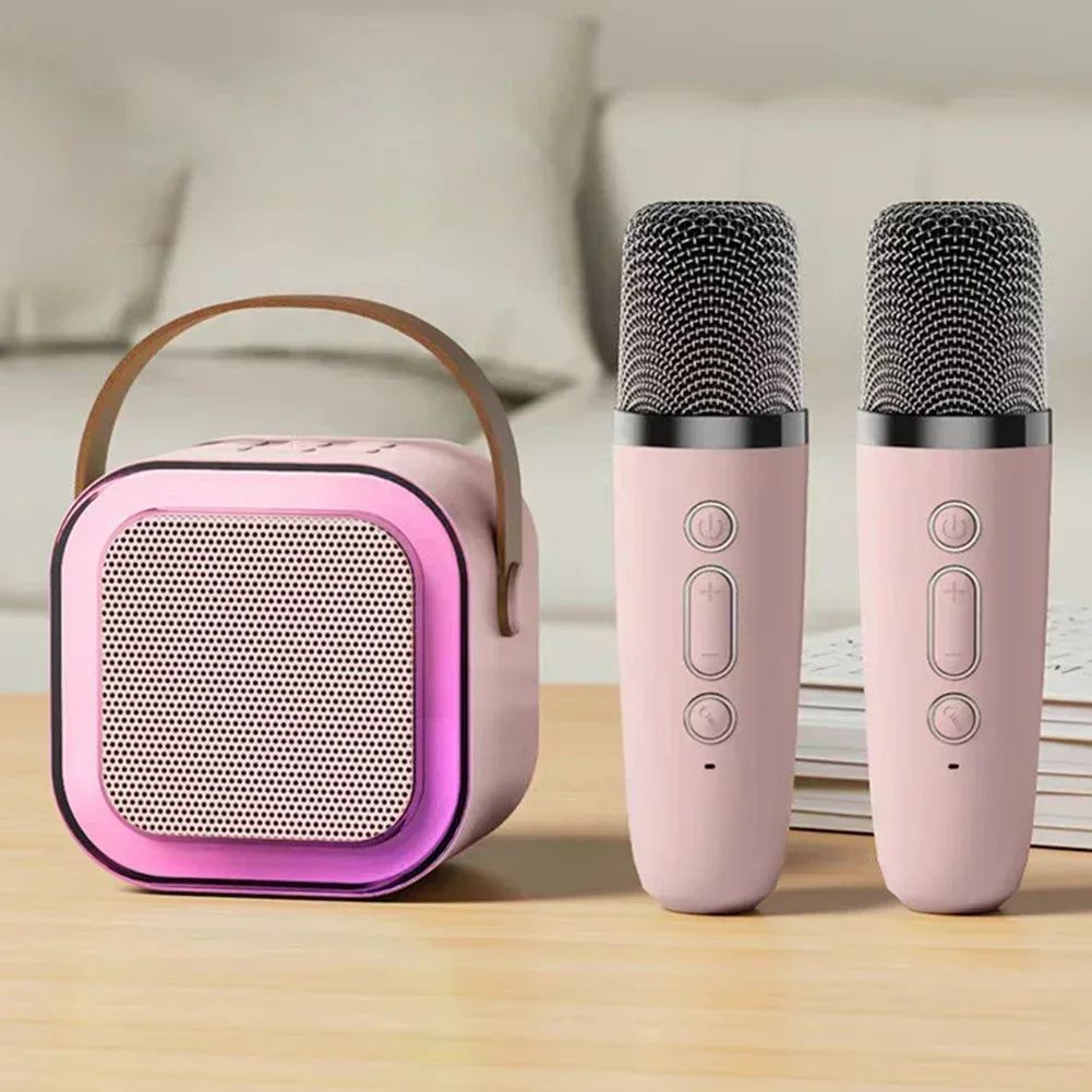 Portable Bluetooth Karaoke Machine with Wireless Microphones – Family Fun, Gift Idea