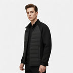 Quilted Men's Down Jacket with Stand Collar – Casual Wear, Outdoor Activities