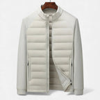Quilted Men's Down Jacket with Stand Collar – Casual Wear, Outdoor Activities