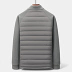Quilted Men's Down Jacket with Stand Collar – Casual Wear, Outdoor Activities