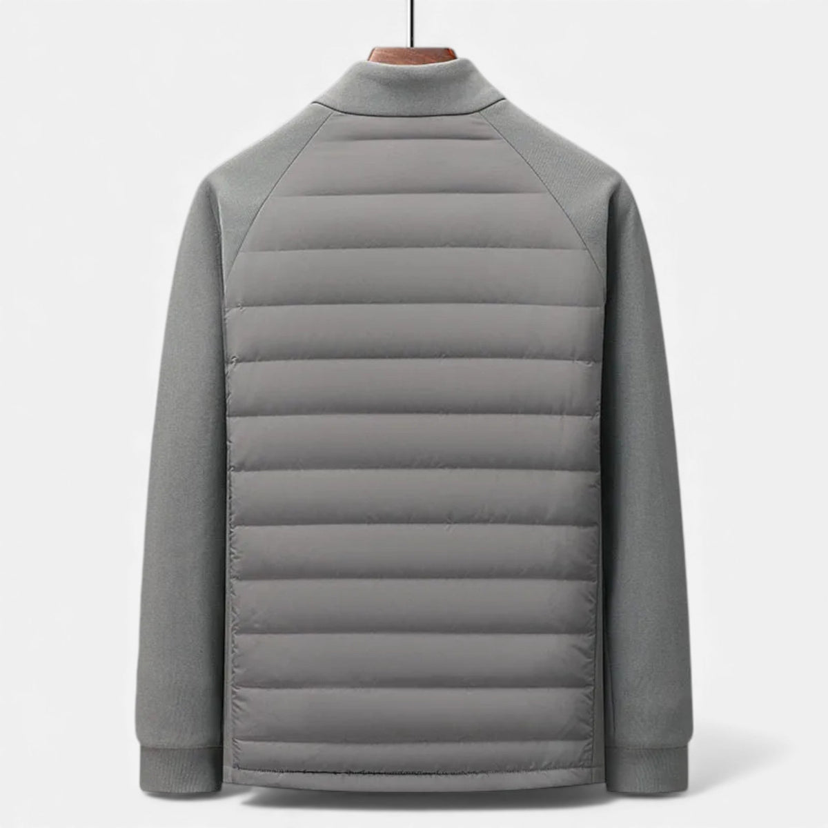 Quilted Men's Down Jacket with Stand Collar – Casual Wear, Outdoor Activities