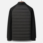 Quilted Men's Down Jacket with Stand Collar – Casual Wear, Outdoor Activities