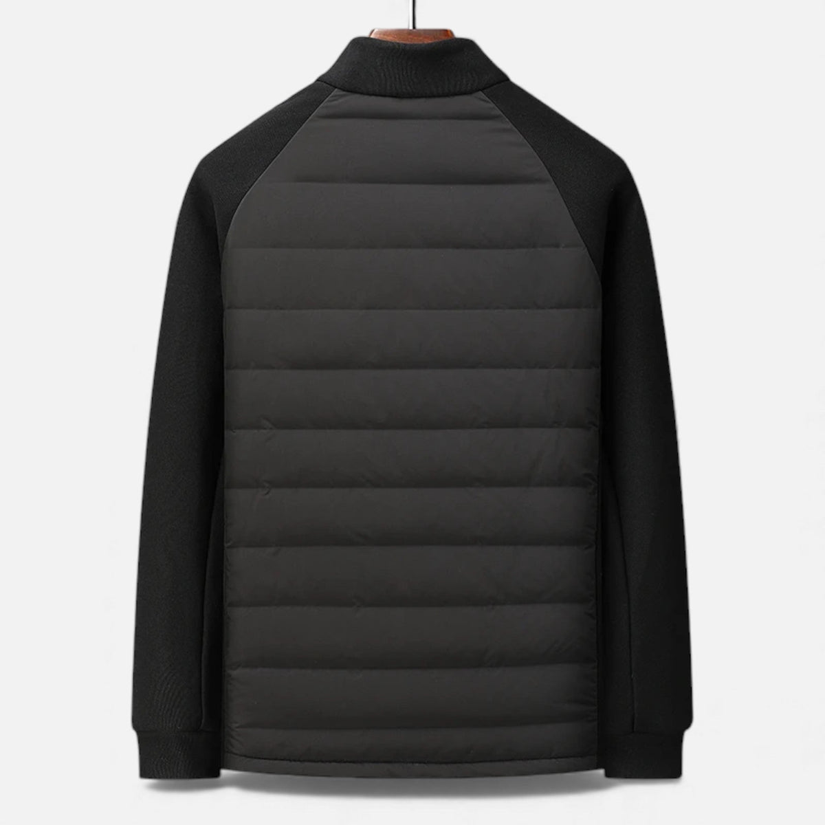 Quilted Men's Down Jacket with Stand Collar – Casual Wear, Outdoor Activities