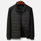 Quilted Men's Down Jacket with Stand Collar – Casual Wear, Outdoor Activities