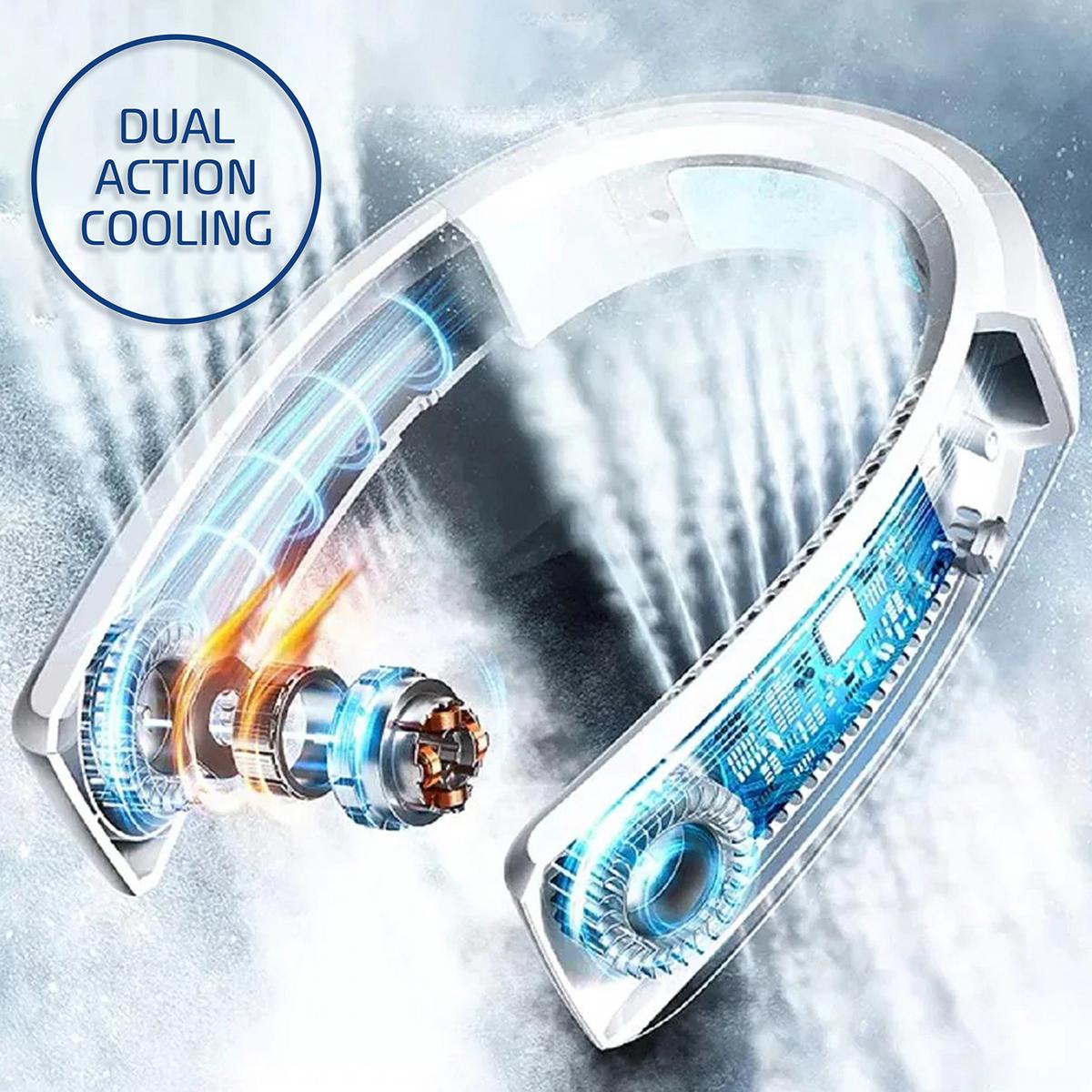 AeroChill Neck Fan Rechargeable Bladeless Portable Cooling – Travel, Office