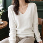 Relaxed-Fit Women's V-Neck Sweater – Casual Wear, Everyday Comfort