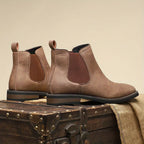 Rugged Men's Boots with Elastic Side Panels – Classic Style, Durable Comfort