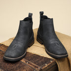 Rugged Men's Boots with Elastic Side Panels – Classic Style, Durable Comfort