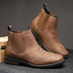 Rugged Men's Boots with Elastic Side Panels – Classic Style, Durable Comfort