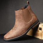 Rugged Men's Boots with Elastic Side Panels – Classic Style, Durable Comfort