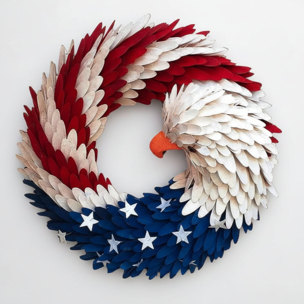 Rustic Eagle Wreath | Handcrafted Weather-Resistant Decor – Patriotic Home, Unique Tribute