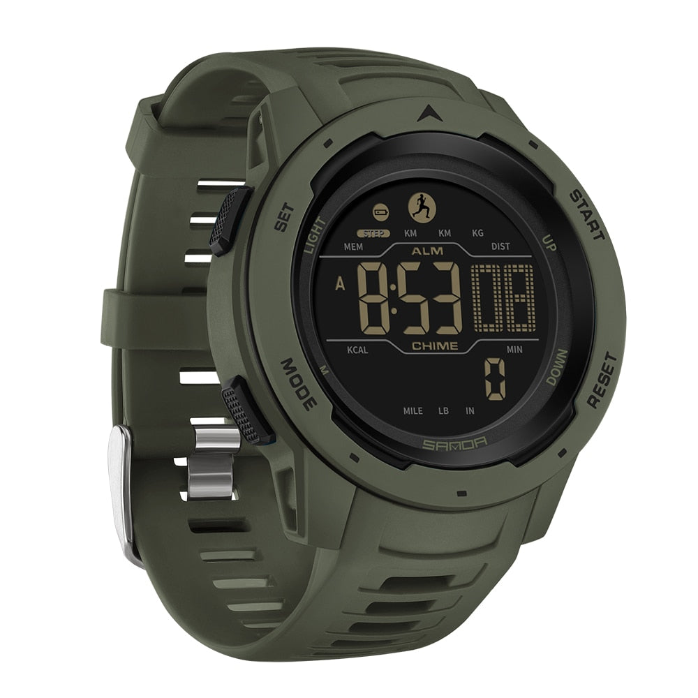 Digital Waterproof Military Pedometer Watch – Fitness, Outdoor Adventure