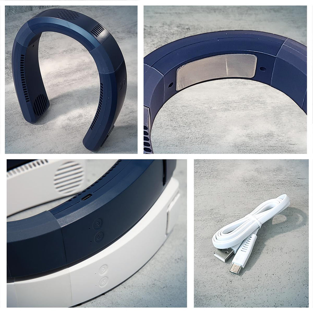 AeroChill Neck Fan Rechargeable Bladeless Portable Cooling – Travel, Office