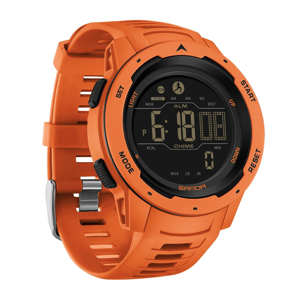 Digital Waterproof Military Pedometer Watch – Fitness, Outdoor Adventure