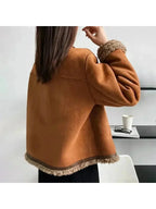 Shearling-Trimmed Suede Jacket – Casual Wear, Stylish Layering
