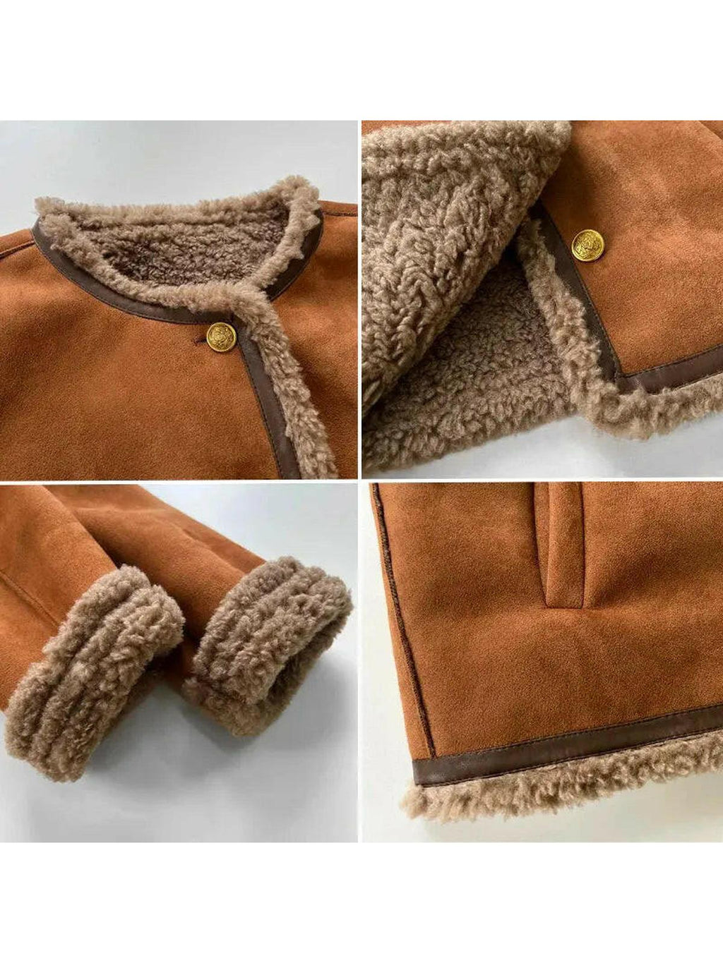 Shearling-Trimmed Suede Jacket – Casual Wear, Stylish Layering