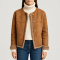 Shearling-Trimmed Suede Jacket – Casual Wear, Stylish Layering