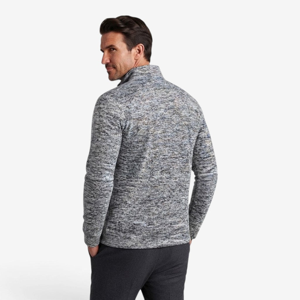 Slim-Fit Men's Knit Zip Jacket with High Neck – Casual, Everyday Wear