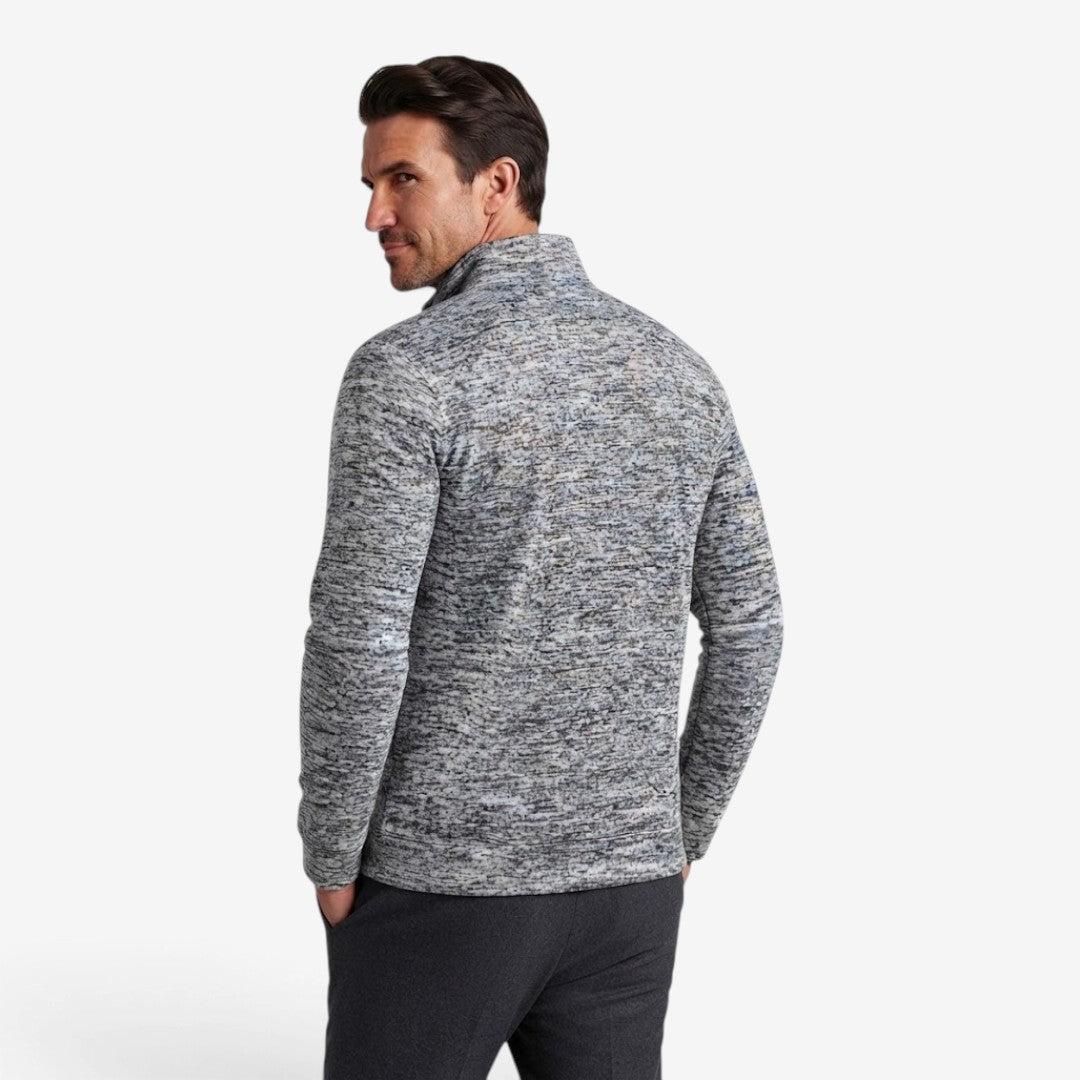 Slim-Fit Men's Knit Zip Jacket with High Neck – Casual, Everyday Wear
