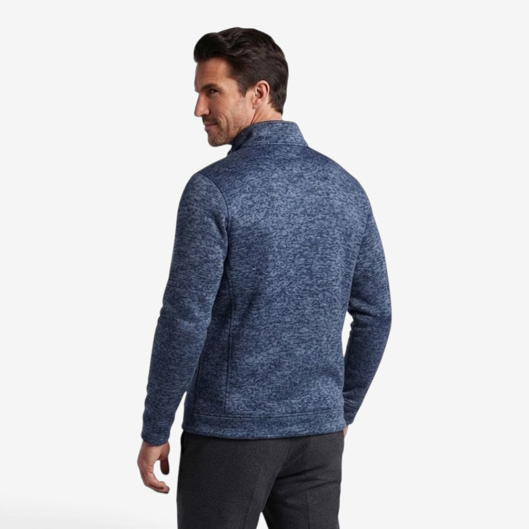 Slim-Fit Men's Knit Zip Jacket with High Neck – Casual, Everyday Wear