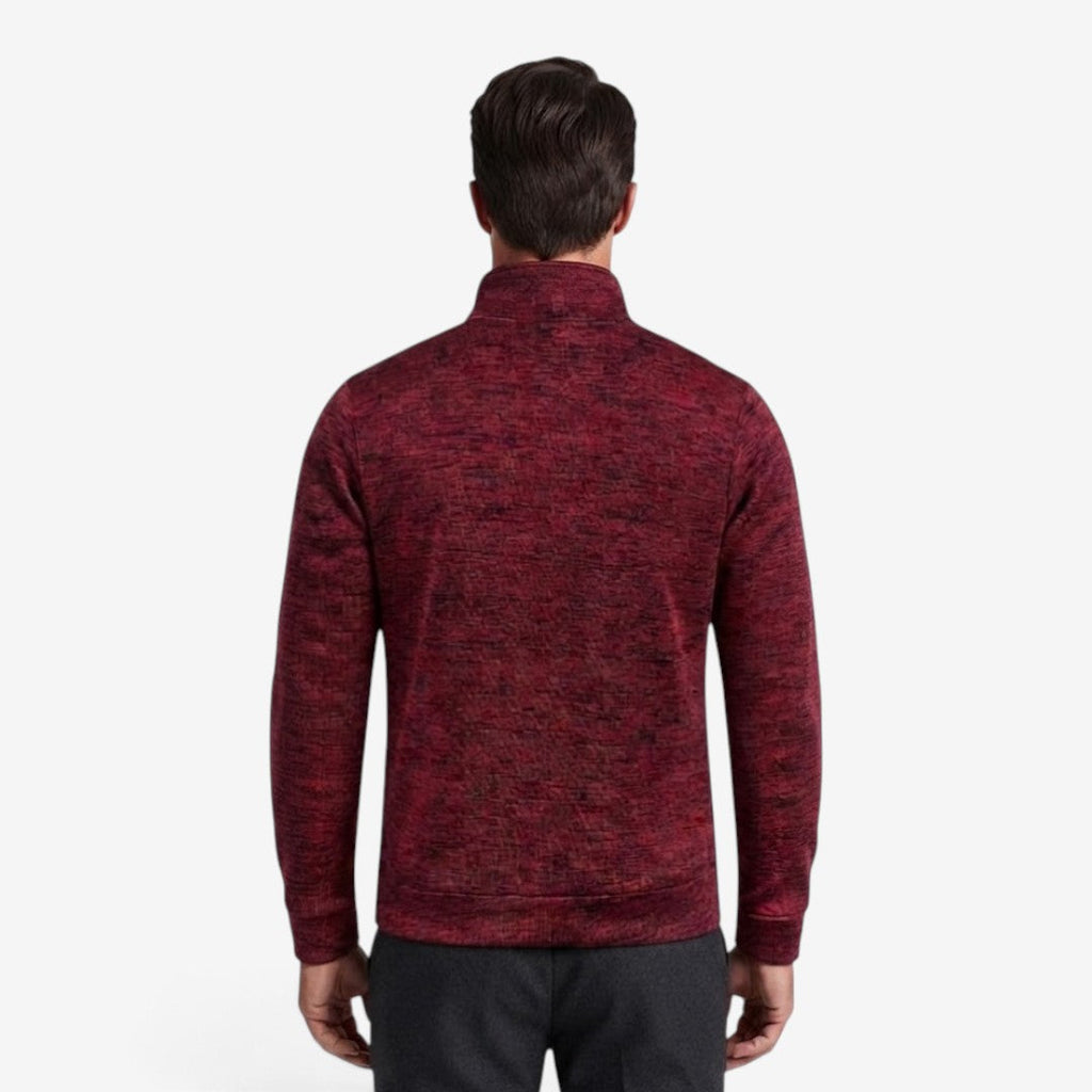 Slim-Fit Men's Knit Zip Jacket with High Neck – Casual, Everyday Wear