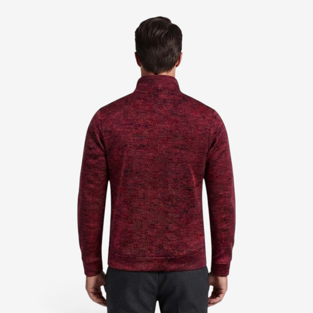 Slim-Fit Men's Knit Zip Jacket with High Neck – Casual, Everyday Wear