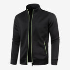 Slim-Fit Men's Knit Zip Jacket with High Neck – Casual, Everyday Wear