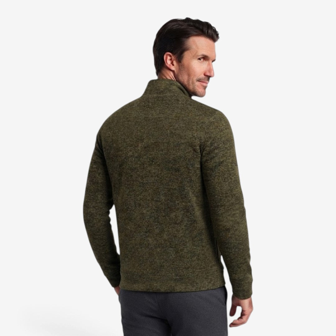 Slim-Fit Men's Knit Zip Jacket with High Neck – Casual, Everyday Wear