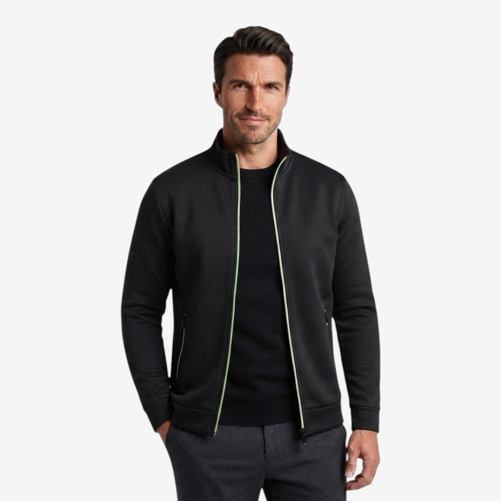 Slim-Fit Men's Knit Zip Jacket with High Neck – Casual, Everyday Wear