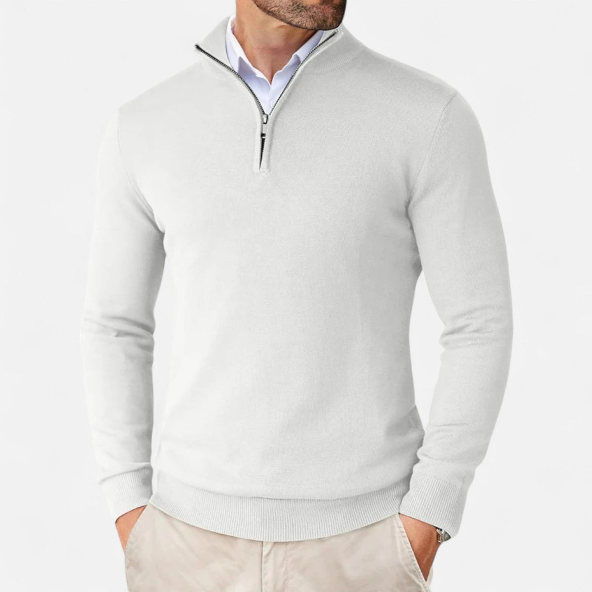 Slim-Fit Men's Zip-Up Sweater – Casual Wear, Everyday Comfort