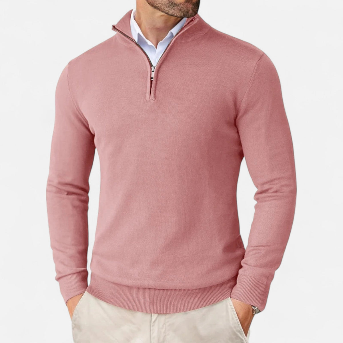 Slim-Fit Men's Zip-Up Sweater – Casual Wear, Everyday Comfort