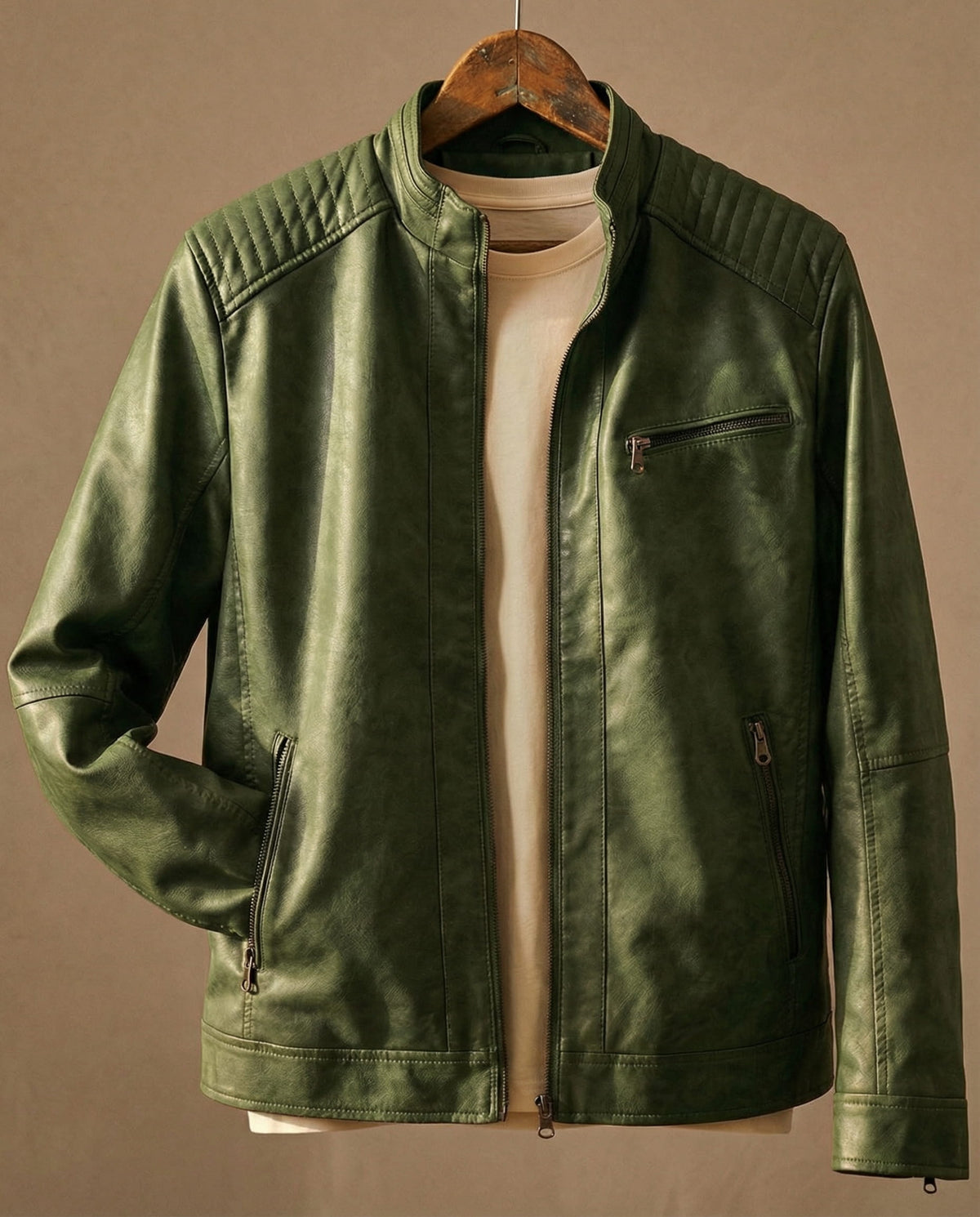 Stylish Men's Leather Jacket – Casual Wear, Everyday Use