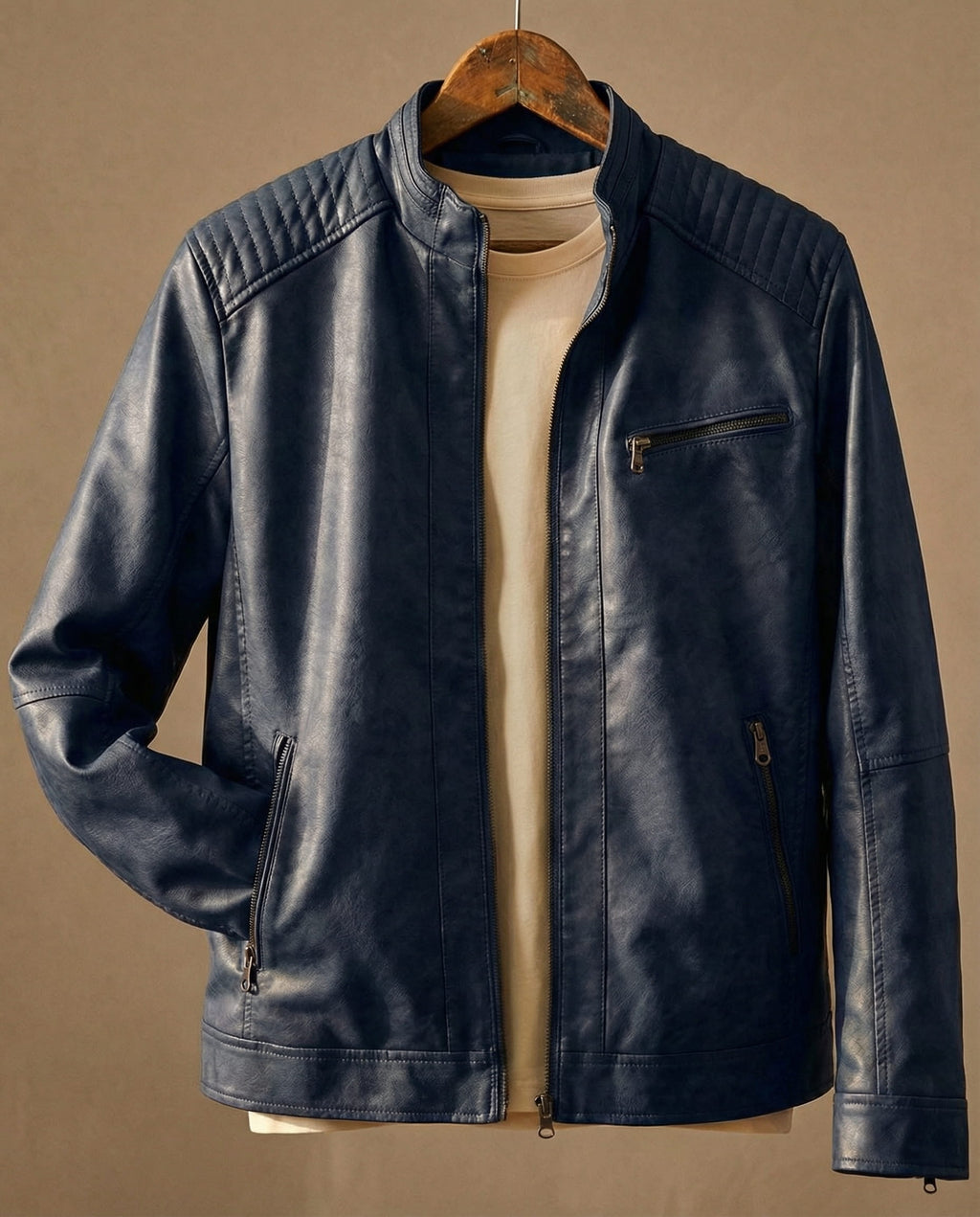 Stylish Men's Leather Jacket – Casual Wear, Everyday Use