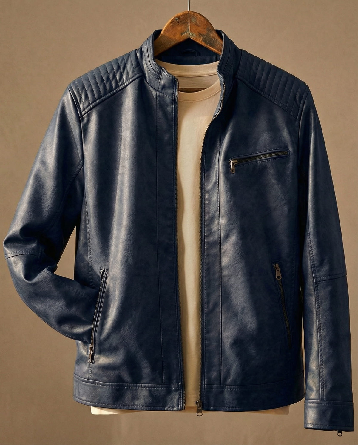Stylish Men's Leather Jacket – Casual Wear, Everyday Use