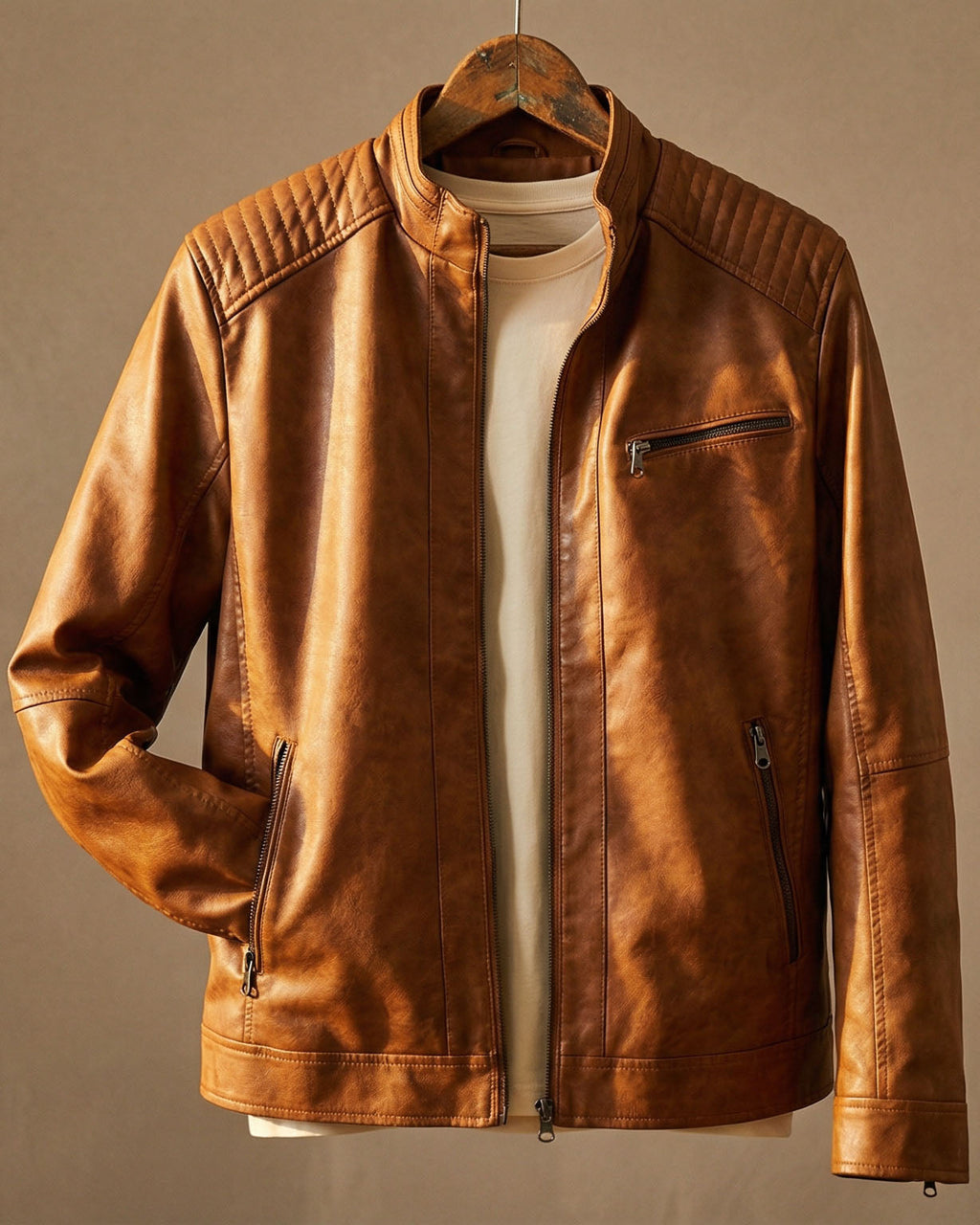 Stylish Men's Leather Jacket – Casual Wear, Everyday Use