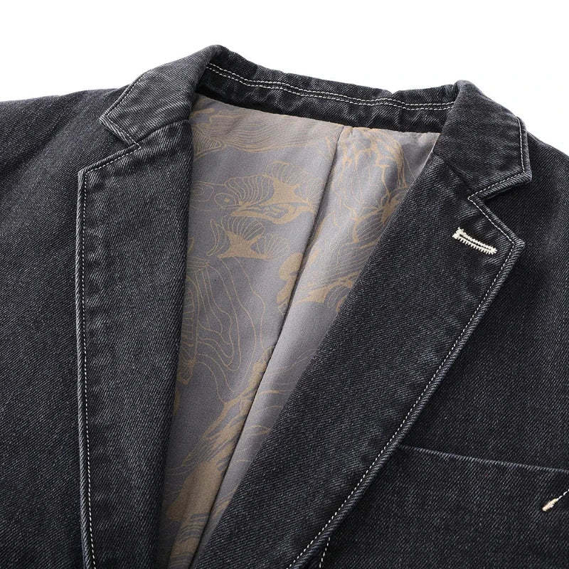 Tailored Denim Blazer – Casual Wear, Office Style