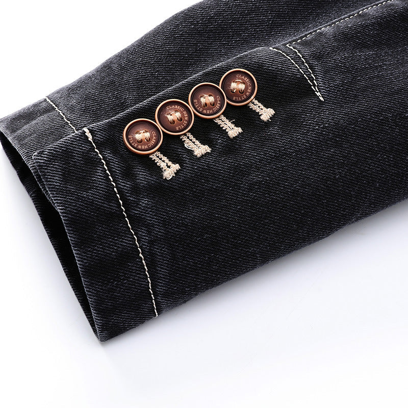 Tailored Denim Blazer – Casual Wear, Office Style