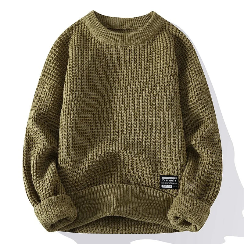 Thermal Knit Crewneck Pullover – Casual Wear, Everyday Comfort