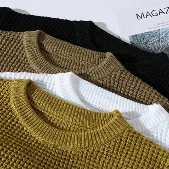 Thermal Knit Crewneck Pullover – Casual Wear, Everyday Comfort