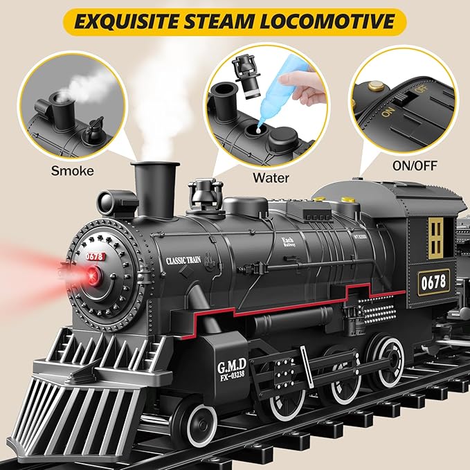 Train Set with Lights & Sounds – Interactive Locomotive Toy for Kids, Battery-Powered, Gift, Learning