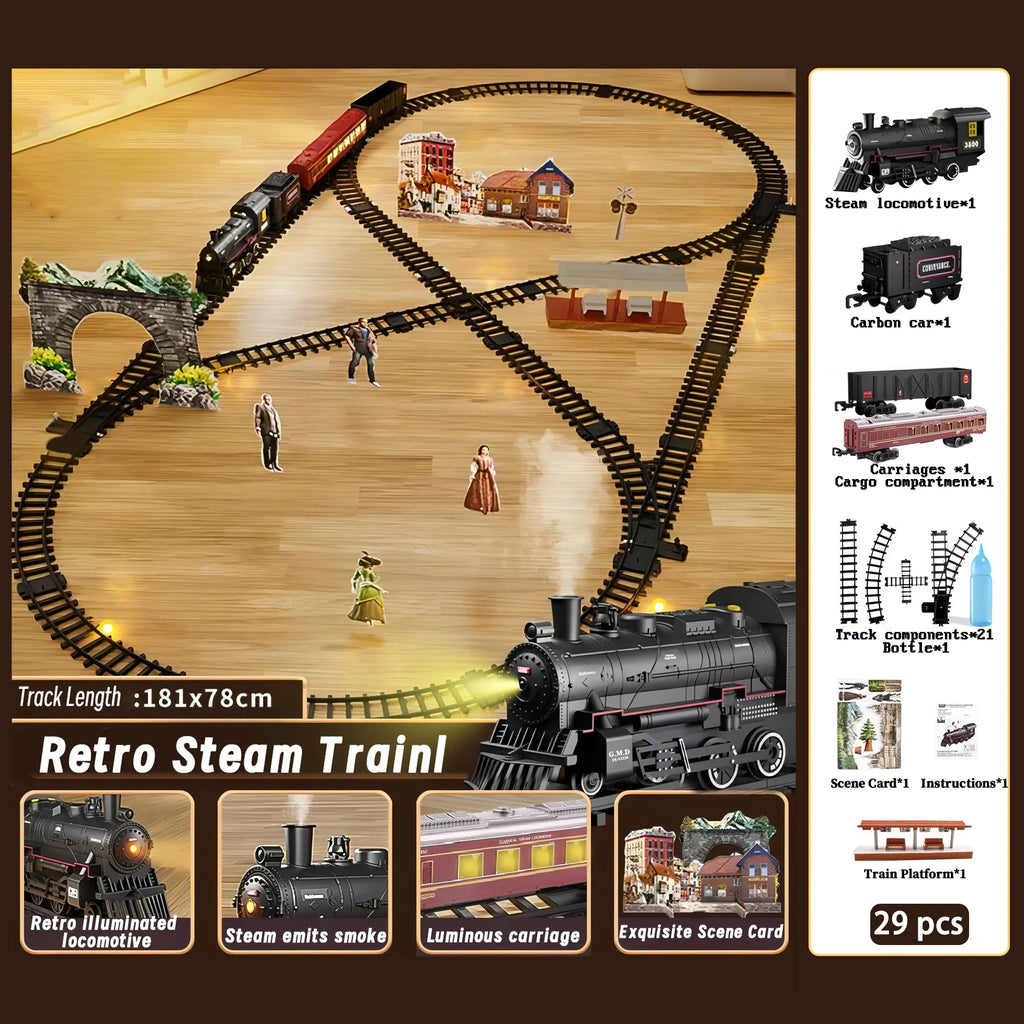 Train Set with Lights & Sounds – Interactive Locomotive Toy for Kids, Battery-Powered, Gift, Learning