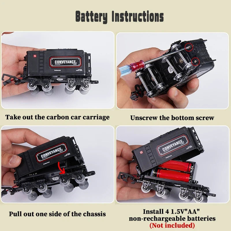 Train Set with Lights & Sounds – Interactive Locomotive Toy for Kids, Battery-Powered, Gift, Learning