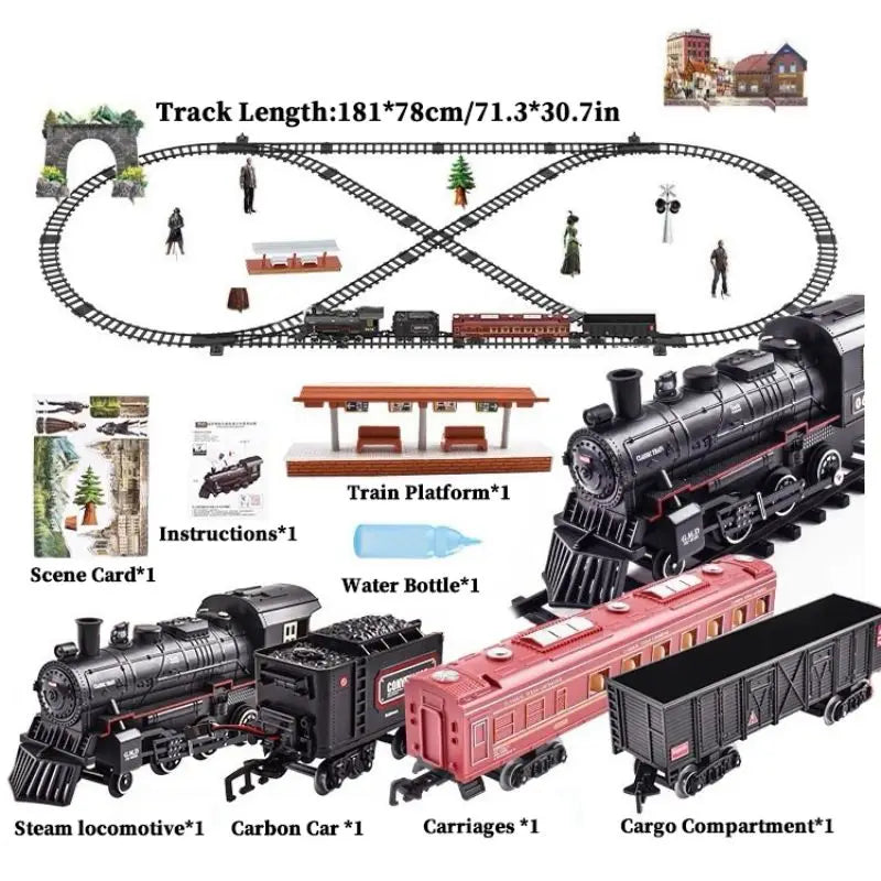 Train Set with Lights & Sounds – Interactive Locomotive Toy for Kids, Battery-Powered, Gift, Learning