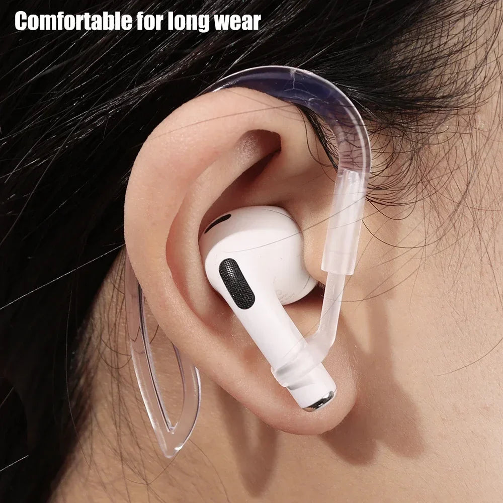 Transparent Silicone Ear Hooks for Airpods Adjustable – Sports, Travel