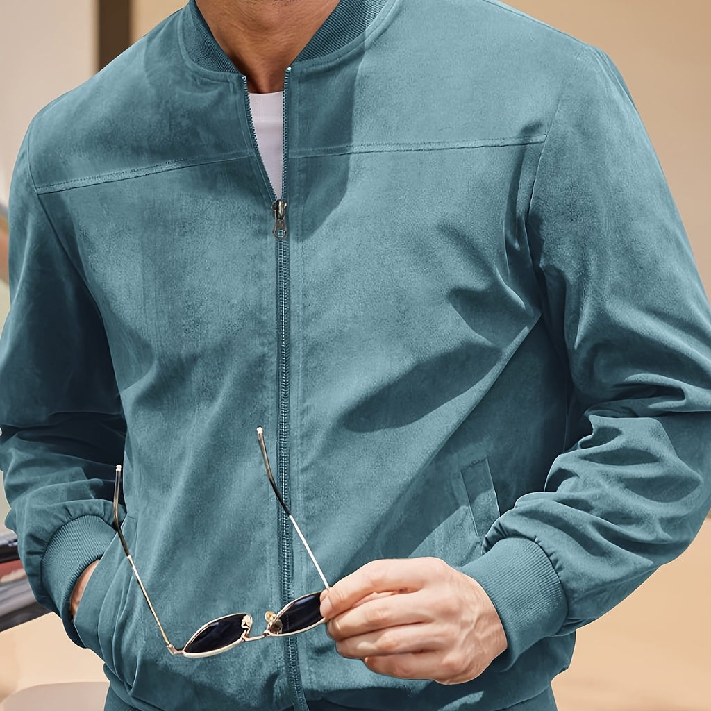 Vintage Men's Jacket Suede-Look – Casual Wear, Stylish Outfit