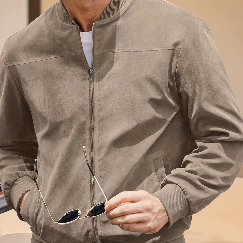 Vintage Men's Jacket Suede-Look – Casual Wear, Stylish Outfit