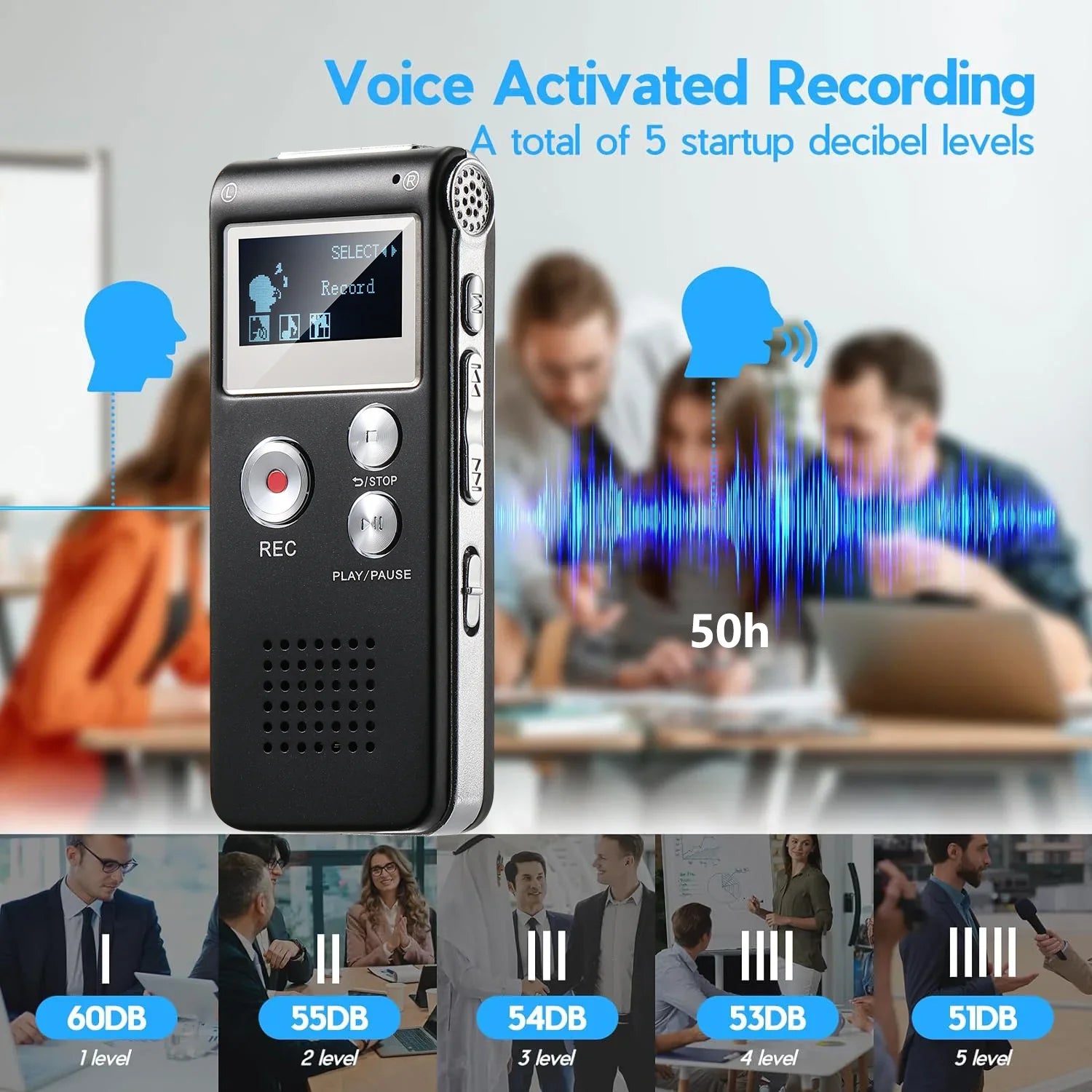 Voice Recorder Mini Voice Activated – Lectures, Meetings